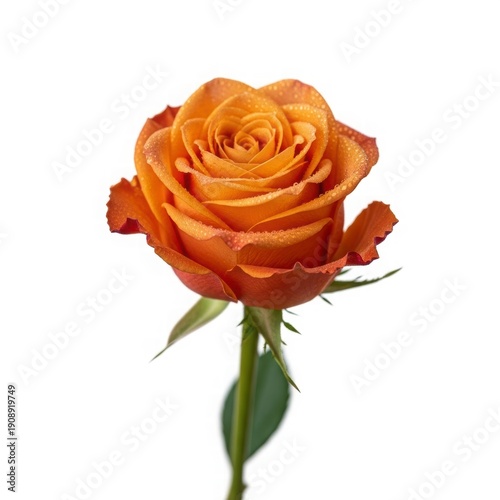 Radiant Orange Rose: An exquisite orange rose, its petals delicately unfurled, capturing the eye with its vibrant color and intricate details. Every gentle curve is a work of nature's beauty