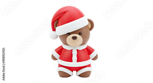 Teddy Bear in Santa Outfit
