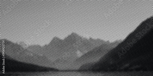 mountain isolated retro halftone grunge dotted texture cutout vintage collage element for mixed media design