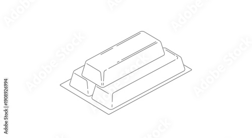 Outline drawing of two gold bars on a light gray background