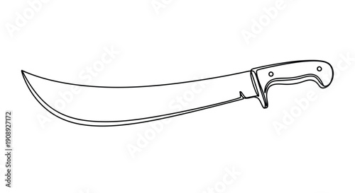 Continuous Line Art of a Machete