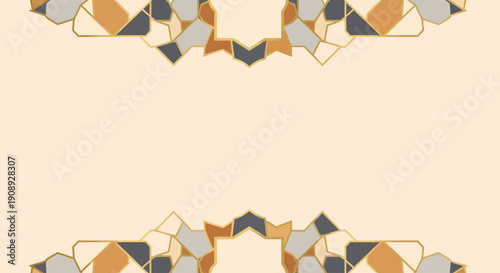 Modern Ramadan — Clean, Global, Commercial Lifestyle Elegant Geometric Patterns on a Soft Beige Background
