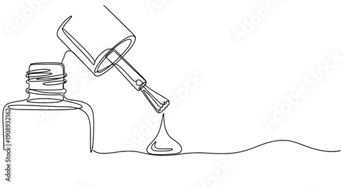 Nail Polish Bottle and Droplet  Beauty Illustration