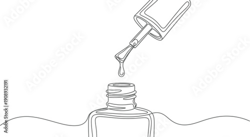 Nail Polish Application  Line Art Illustration
