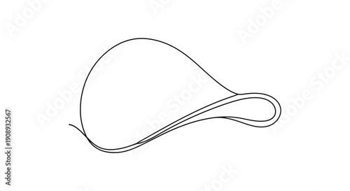 Potato Chip, Single Line Drawing Icon
