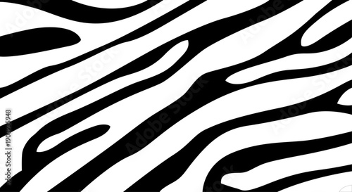 Illustration of black and white tiger skin seamless background texture design. vector