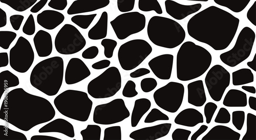 Illustration of Black stones seamless background texture design. vector