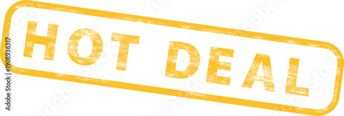 Golden Hot Deal stamp or discount label vector, for marketing or advertising mockup, overlay effect Isolated on transparent background, png