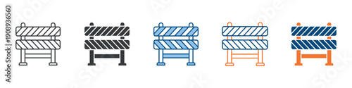 Blockade Icon Set Multiple Style Collection