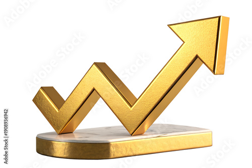 3D golden arrow with dollar sign symbolizing financial growth