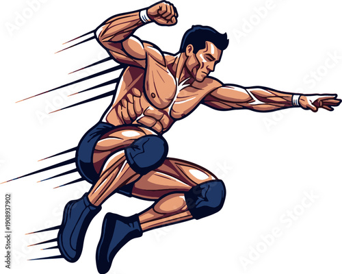 Dynamic Fighter Strike Illustration