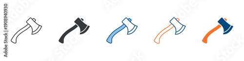 Fire Axe Icon Set Multiple Style Collection