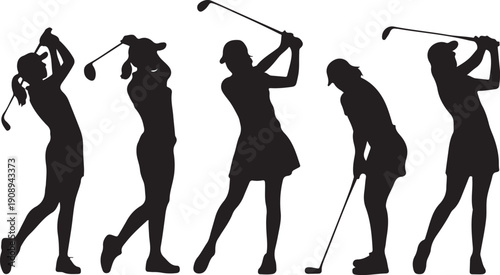 golf girl silhouettes
