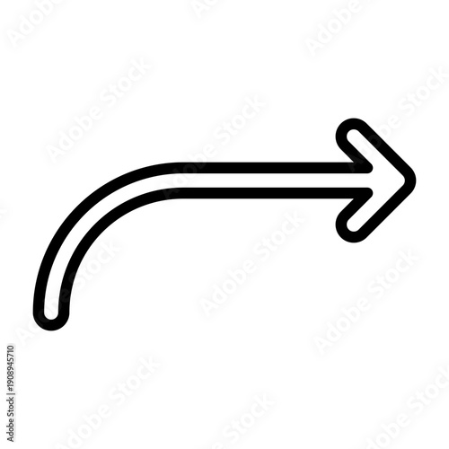 Curved Arrow Right Icon Design