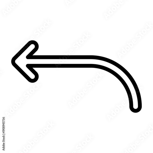Curved Arrow Left Icon Design