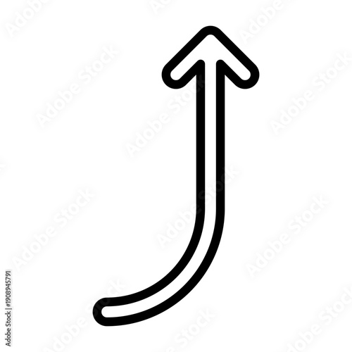Right Arrow Curving Up Icon Design