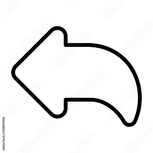Curved Left Arrow Icon Design