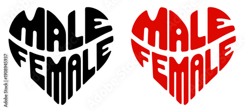 Heart-shaped sticker in colorful and black design symbolizing traditional relationships