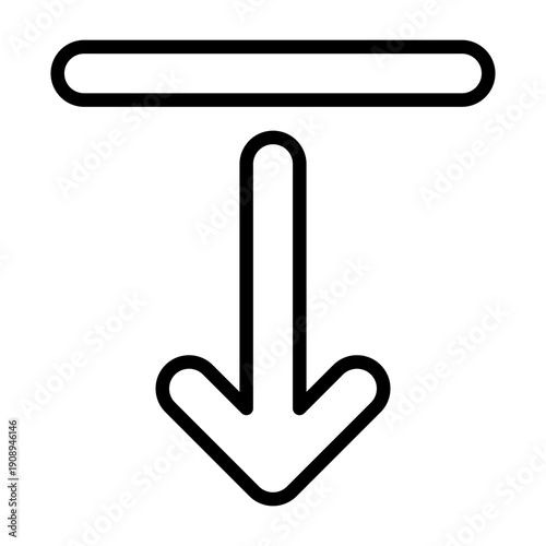 Arrow Bar Down Icon Design
