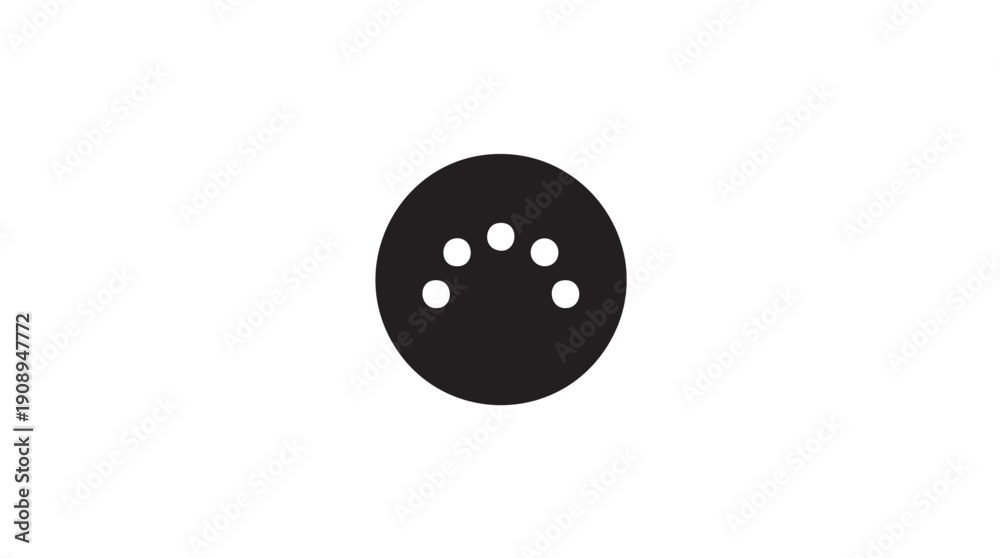 Fototapeta premium Black Circular Sound Wave Icon on White Background