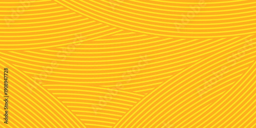 Pasta background yellow and orange line, spaghetti abstract geometric pattern. Macaroni yellow poster. Wavy abstract pattern. vector.