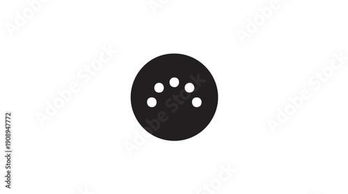 Black Circular Sound Wave Icon on White Background