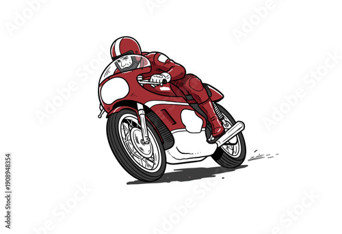 Vintage motorcycle racing poster design. Classic speed bike artwork. Retro motorbike illustration for print. Fast wheels challenge extreme ride. Cafe