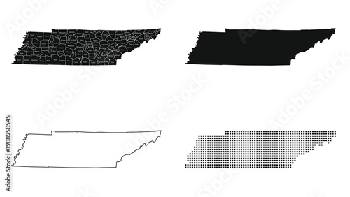 vector illustration of Tennessee map