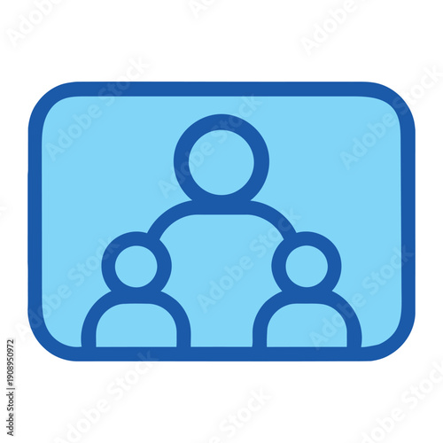 Conference Call Color Vector Icon for Corporate Team Meeting and Business Communication