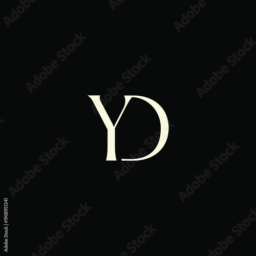 Elegant Intertwined Y and D logo design. YD monogram. Modern, sophisticated branding symbol suitable for luxury fashion, design studios, and editorial logos.