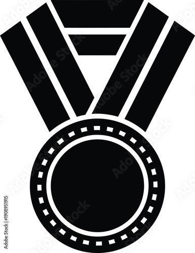 Silver gold and black and white medals with ribbons vector illustration award icons