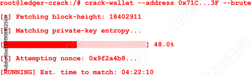 cyber security breach with scrolling code and UI elements - Red text