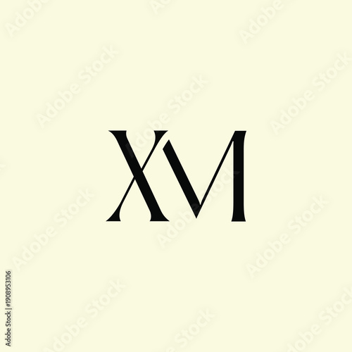 Elegant Intertwined X and M logo design. XM monogram. Modern, sophisticated branding symbol suitable for luxury fashion, design studios, and editorial logos.