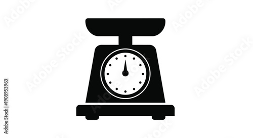 Simple black silhouette of a vintage weighing scale silhouette