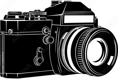 Vintage Film Camera Vector Illustration
