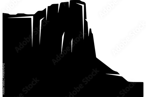 Silhouette of Rugged Mountain Landscape