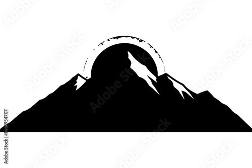 Minimalist Mountain Silhouette with Arc