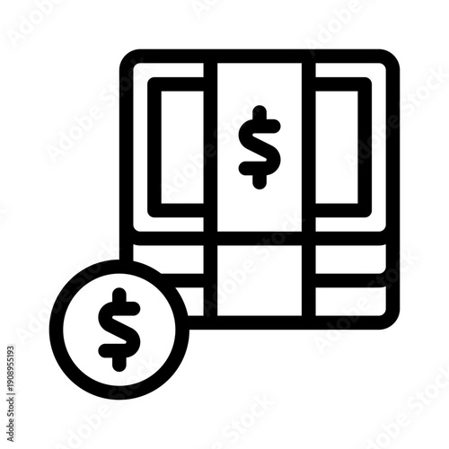 dollar bill line icon