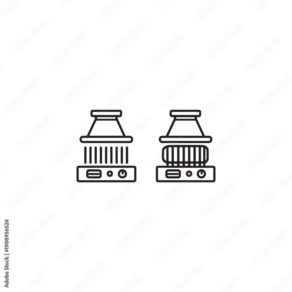 Naklejka premium Medical Waste Incinerator icon clean line art