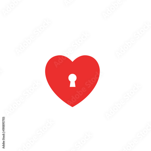 Red Heart Shape with a Keyhole Symbol.