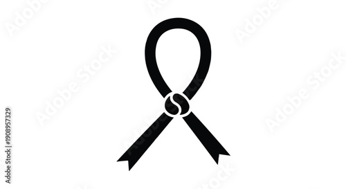 Symbol of mourning and support, a black ribbon with a coffee bean knot.