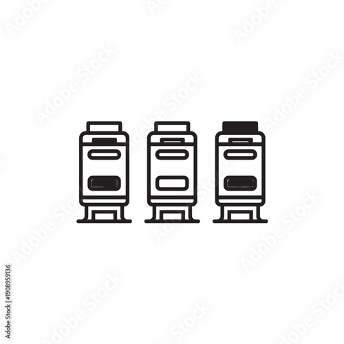 Medical Waste Incinerator icon simple line art 