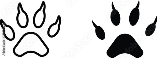paw icon vector graphic illustration  with white background flat hand made icon fill icon .