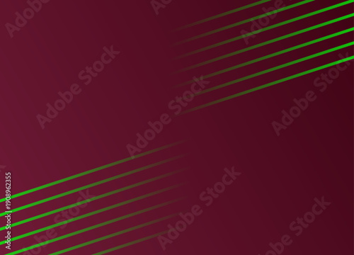 Abstract Maroon Background with Green Lines.