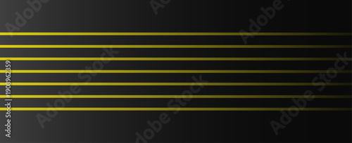 Abstract Yellow Lines on Black Background.