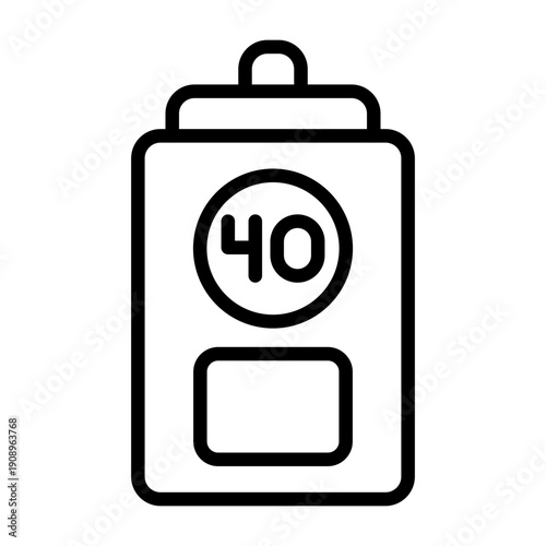 Battery 40 Percent Icon Design