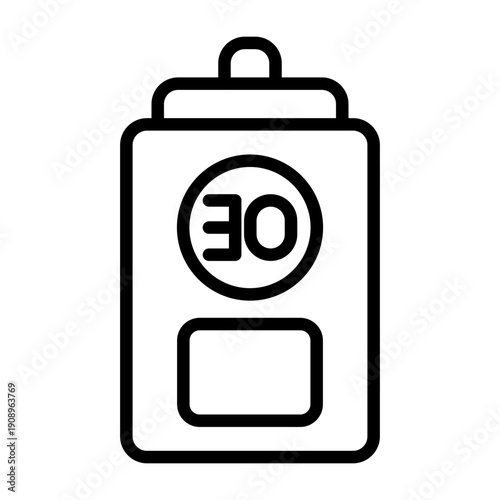 Battery 30 Percent Icon Design