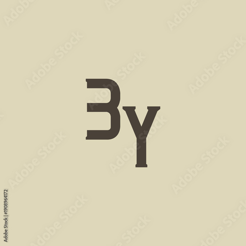 BY Abstract Initial Logo. Clean, high-contrast typography suitable for branding, identity, and corporate design. Ideal for logos, signage, and minimalist graphic projects.