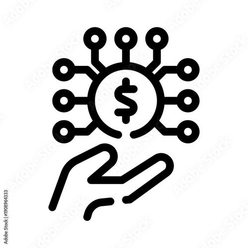 digital currency line icon