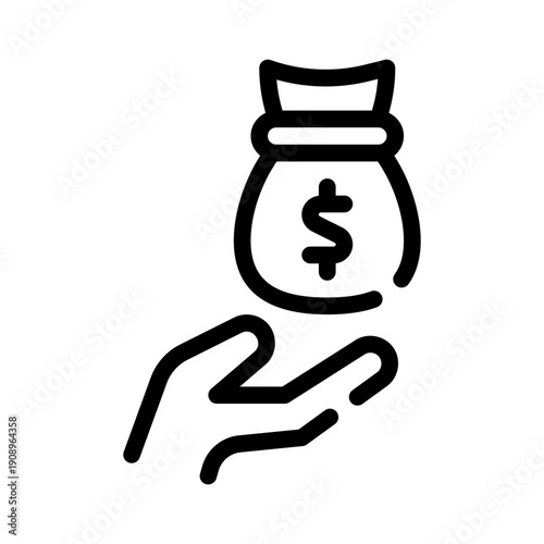 money bag line icon